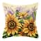 Orchidea Needlepoint Kit Cushion - Printed Canvas Sunflowers On Meadow